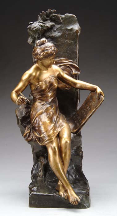 Appraisal: EMILE LOUIS PICAULT French - LA MUTUALITE Bronze scuplture shows