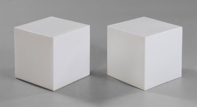 Appraisal: Pair Cube Lamps late th century in white plastic cub