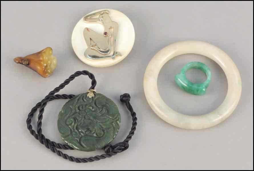 Appraisal: COLLECTION OF JEWELRY Comprised of one ring one pendant one