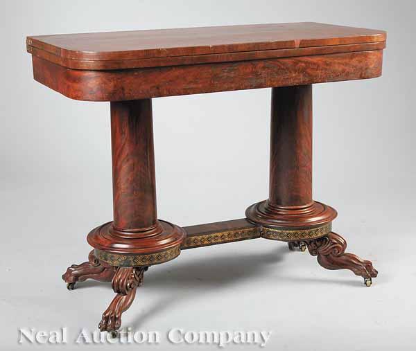 Appraisal: An American Classical Mahogany and Gilt-Stenciled Card Table c attributed