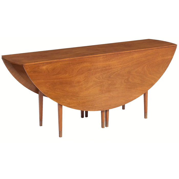 Appraisal: Edward Wormley Oval Drop-leaf dining table by Dunbar s model