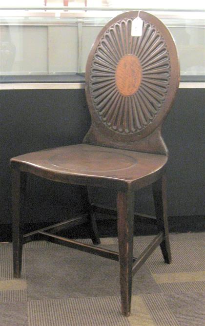 Appraisal: Georgian mahogany and satinwood inlay hall chair late th early