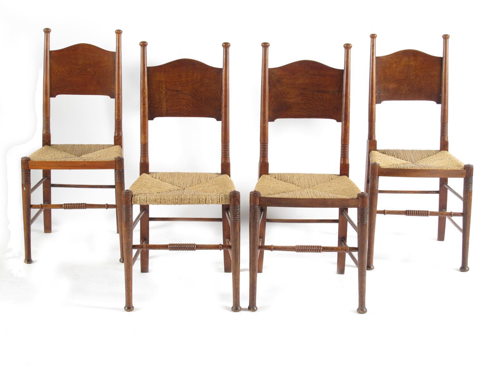 Appraisal: A set of four William Birch oak chairs