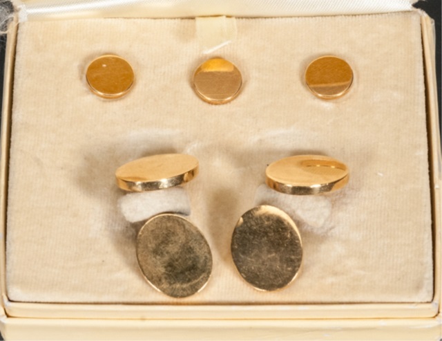 Appraisal: K Cufflink and Stud Tuxedo Set K cufflink and stud