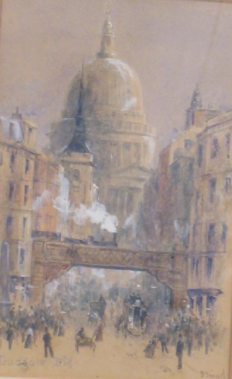 Appraisal: DAVID SMALL Ludgate Hill signed and inscribed watercolour x in