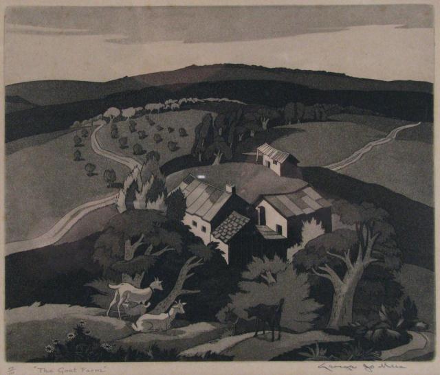 Appraisal: George Jo Mess - IN etching ''The Goat Farm'' image