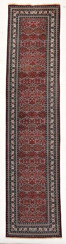 Appraisal: Tabriz Runner th century red field with floral geometric repeating