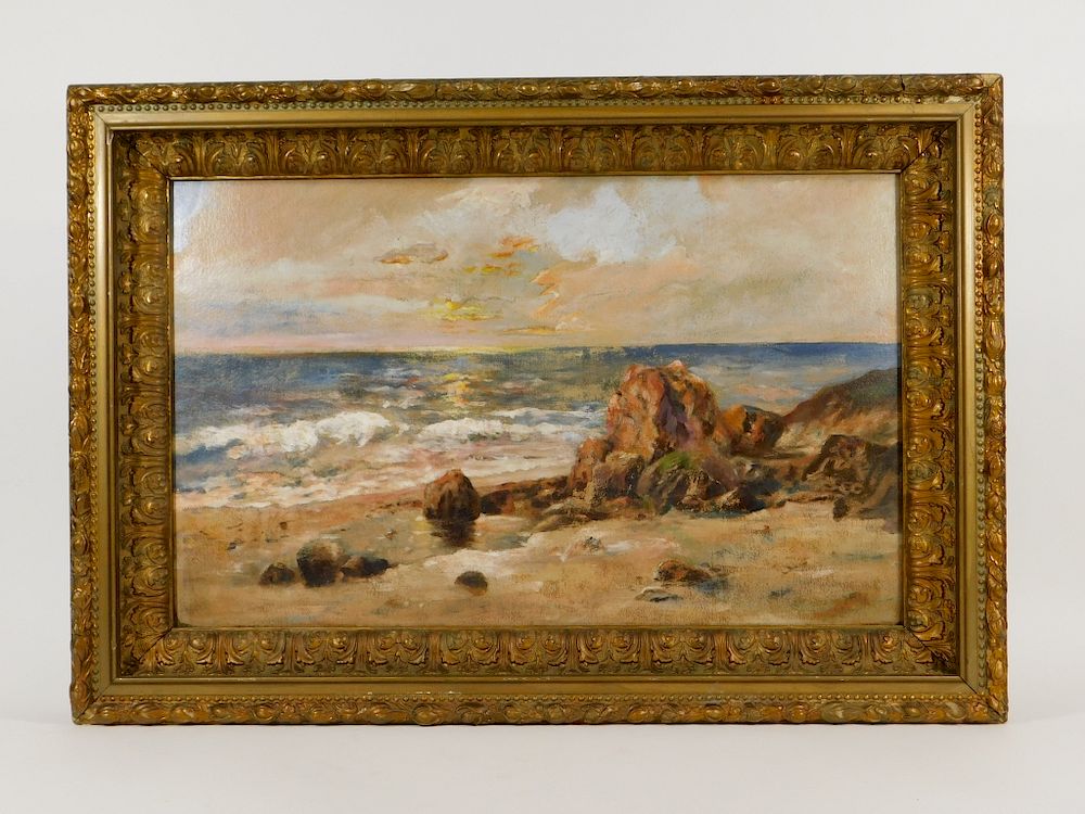 Appraisal: Thomas Openshaw Rocky Shore Seascape Painting Thomas Openshaw United States