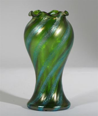 Appraisal: A Loetz glass vase baluster form with everted fluted rim