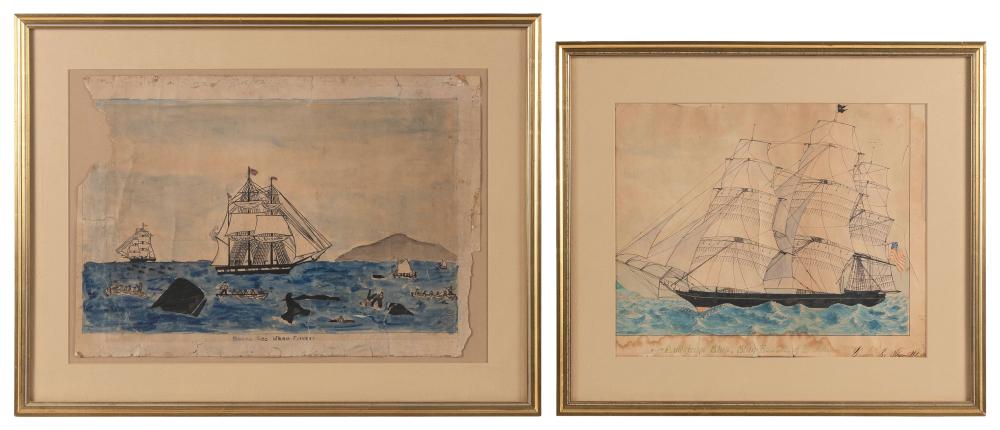 Appraisal: TWO COPIES OF TH CENTURY MARINE PRINTS EARLY TH CENTURY