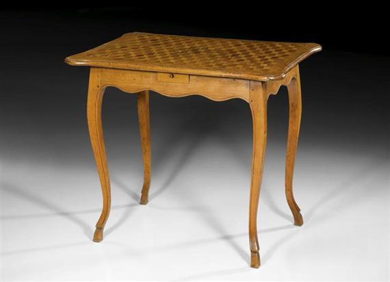 Appraisal: SALON TABLE Louis XV Bern th century Walnut cherry and