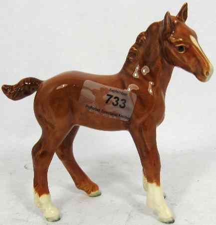 Appraisal: Beswick Chestnut Shire Foal front leg broken and reglued