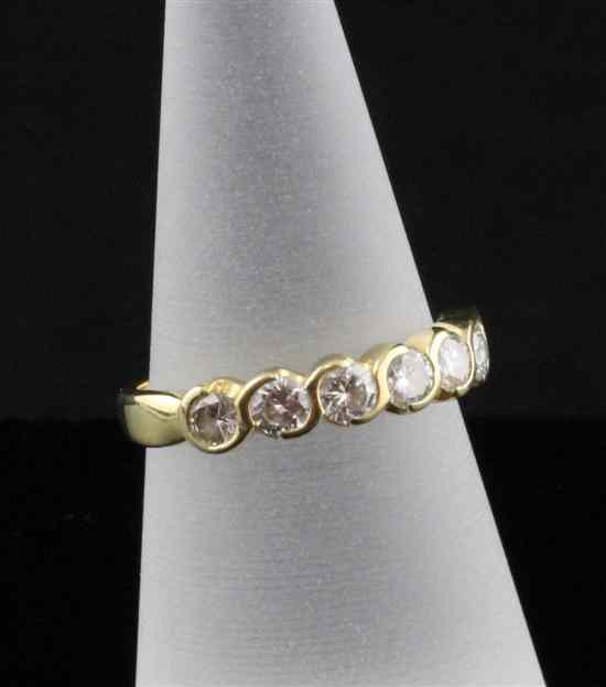 Appraisal: An ct gold seven stone brilliant cut diamond ring size