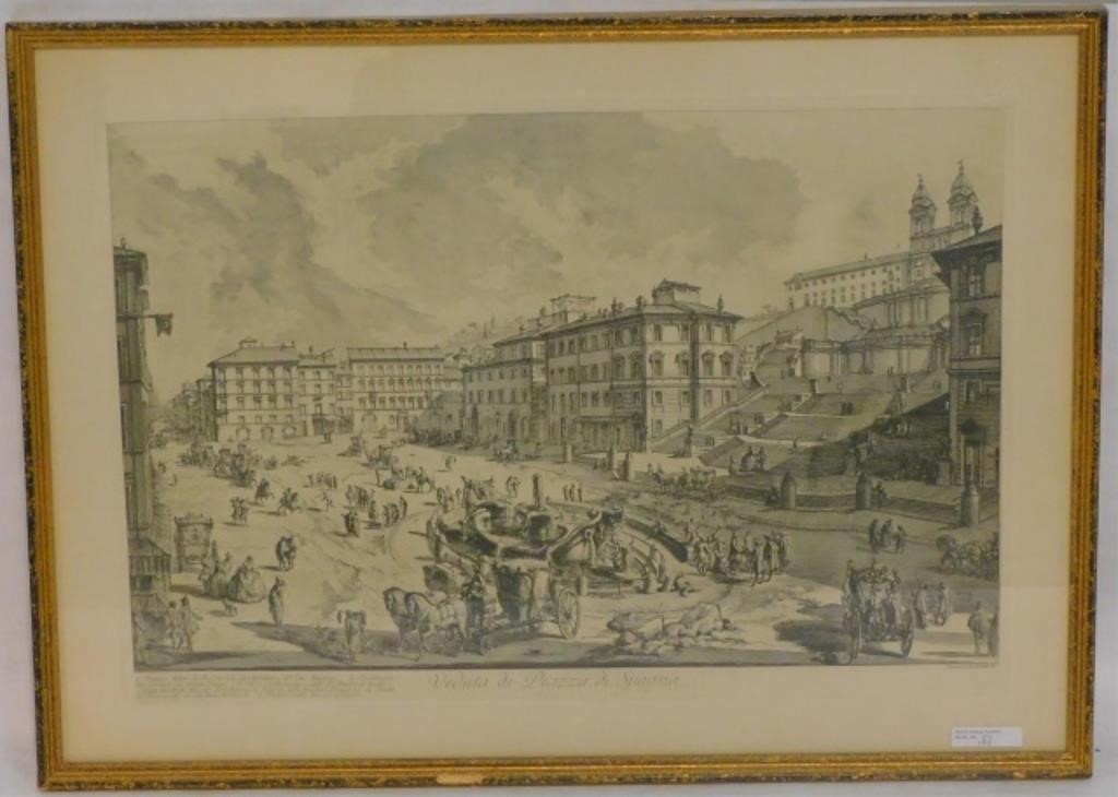 Appraisal: GIOVANNI BATTISTA PIRANESI - ITALY framed and glazed black and