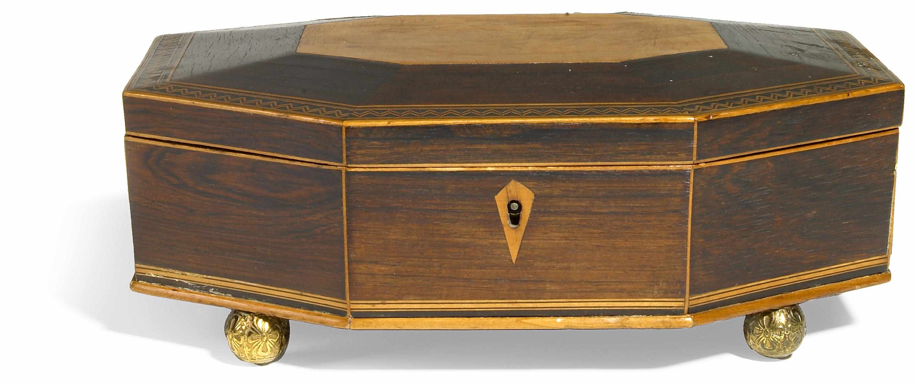 Appraisal: Property of various owners A Regency rosewood and satinwood box