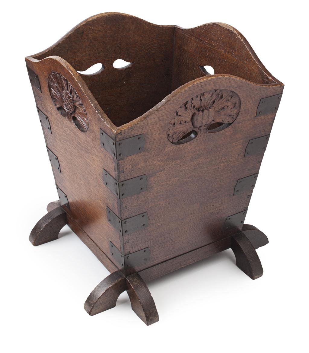 Appraisal: ATTRIBUTED TO ARTHUR SIMPSON OF KENDAL COPPER BOUND OAK PLANTER