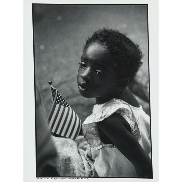 Appraisal: EARLIE HUDNALL Jr American b Girl With Flag gelatin silver