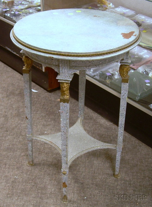 Appraisal: Faux Painted Neoclassical-style Circular Brass-mounted Stand