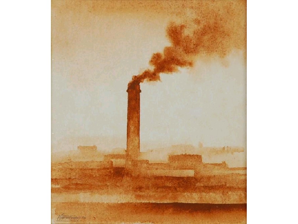 Appraisal: TREVOR GRIMSHAW - WATERCOLOUR Smoke signed and dated x cm