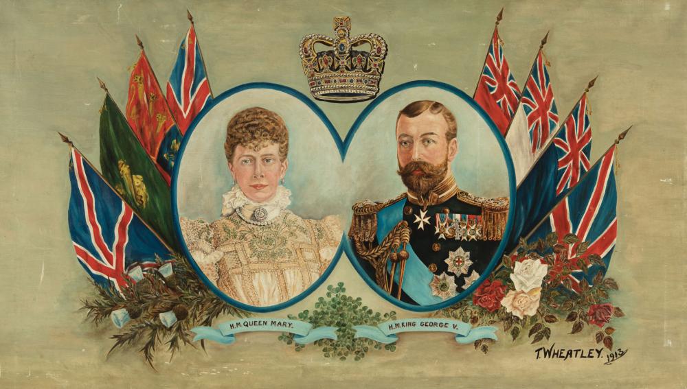 Appraisal: Royal Portrait of Queen Mary and King George V oil