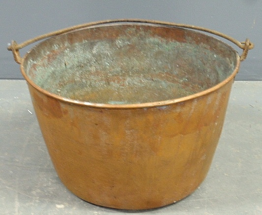 Appraisal: - Copper pail th c with a wrought iron swing