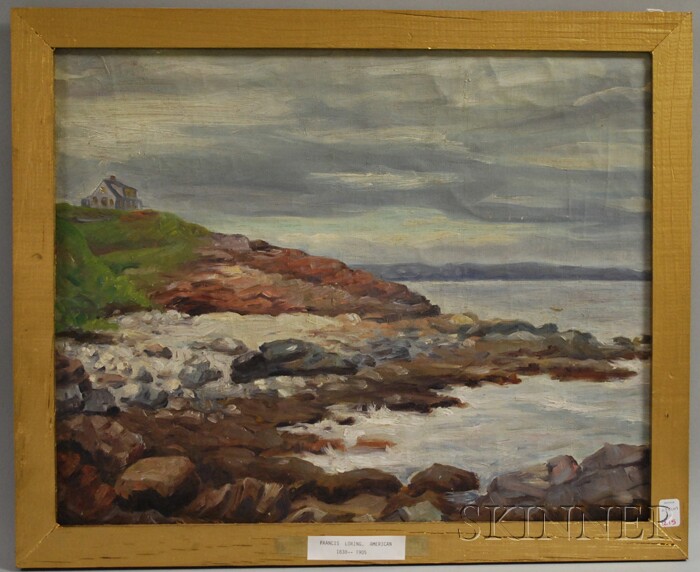 Appraisal: American School th Century Rocky Coastline Signed Loring l r