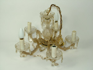 Appraisal: A Venetian style five branch cut glass and gilt metal