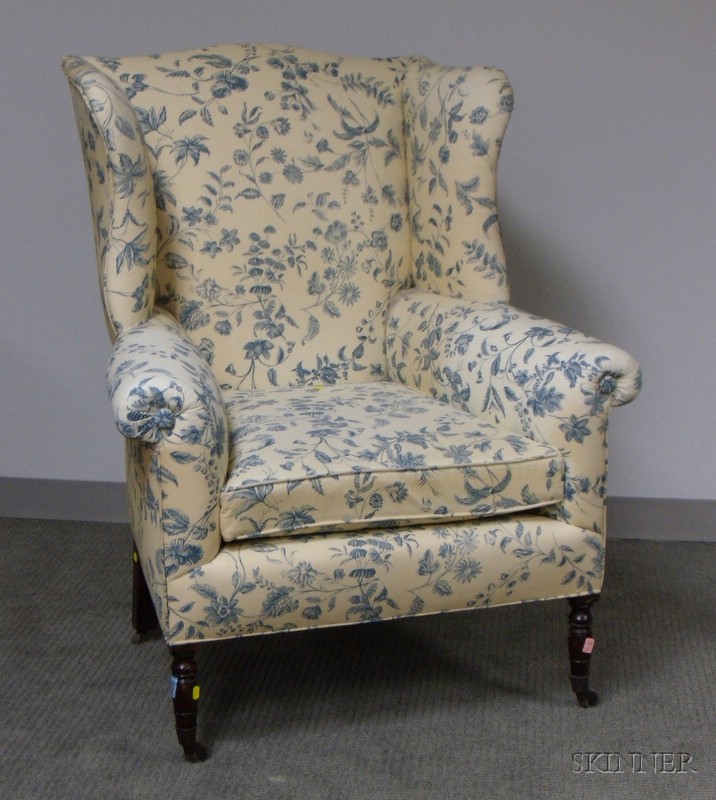 Appraisal: Federal-style Upholstered Maple Easy Chair