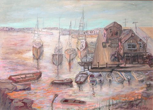 Appraisal: Artist Cinberg Lillian Title Boat Docks Date not dated Medium