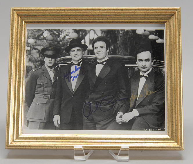 Appraisal: THE GODFATHER FRAMED AUTOGRAPHED BLACK AND WHITE GLOSSY PHOTOGRAPH Depicts