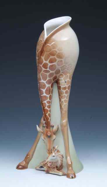 Appraisal: A FRANZ PORCELAIN VASE in the form of a giraffe