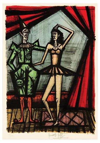 Appraisal: Bernard Buffet - clowne et ballerine s lithograph printed in