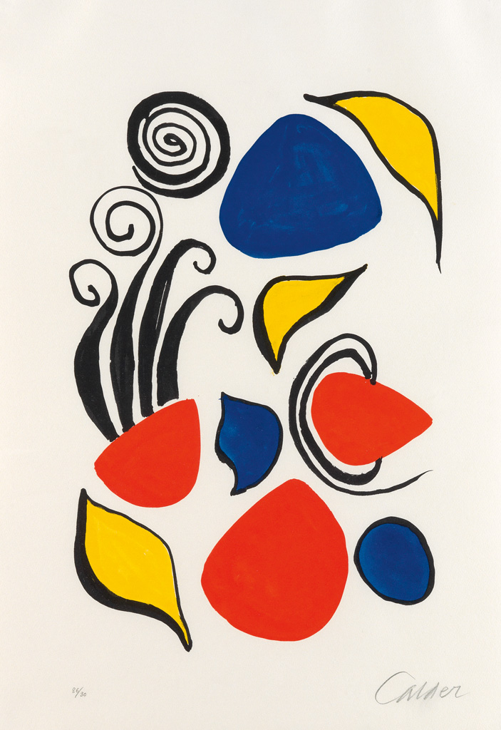 Appraisal: ALEXANDER CALDER Volute Color lithograph circa x mm x inches