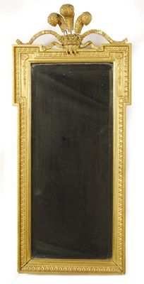 Appraisal: An Edwardian giltwood and gesso wall mirror the rectangular bevelled