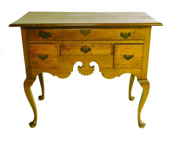 Appraisal: th C lowboy cherry later top one long drawer over