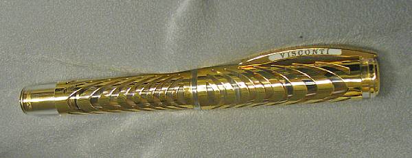 Appraisal: VISCONTI k Gold Ripple Fountain Pen Crafted from clear acrylic