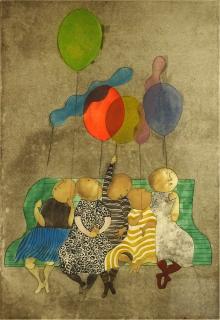 Appraisal: Graciela Rodo Boulanger Bolivian born color lithograph Children with Balloons