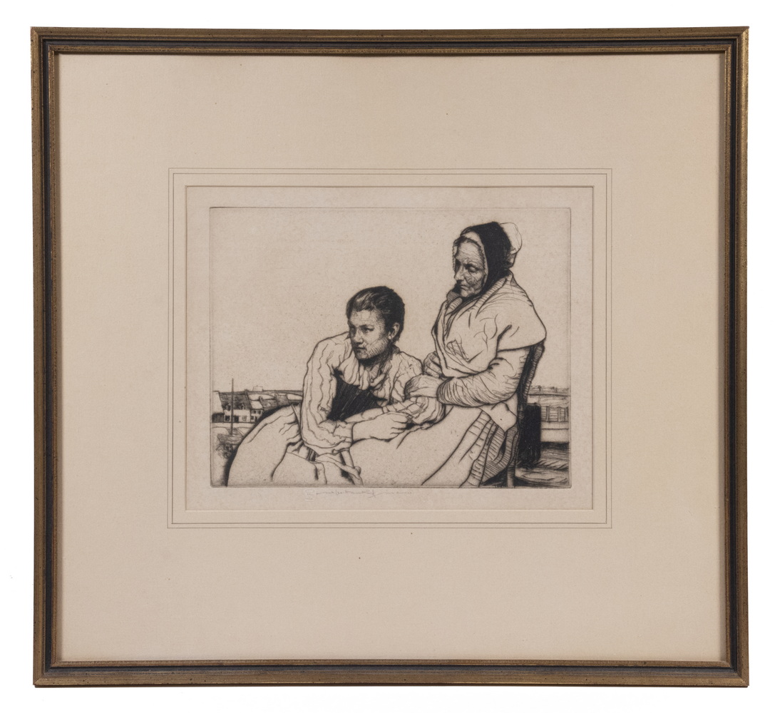 Appraisal: WILLIAM LEE HANKEY UK - Sympathy drypoint signed and with