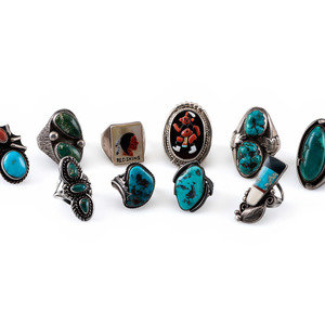 Appraisal: Navajo and Zuni rings second - third quarter th century