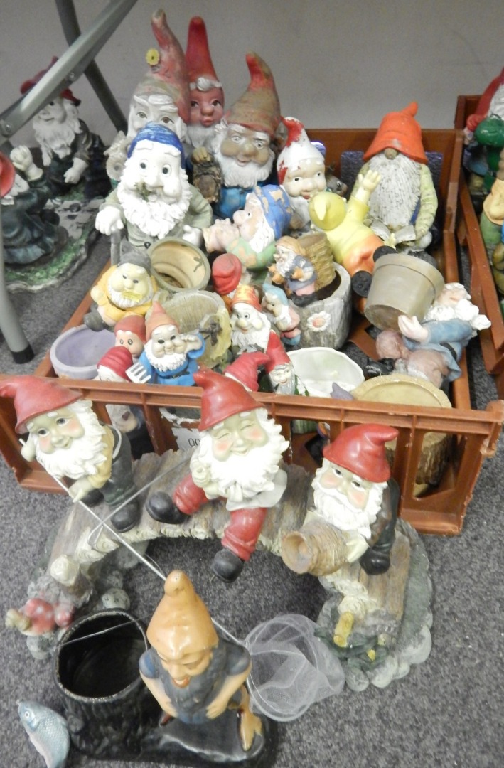 Appraisal: A large quantity of plaster plastic and other garden gnomes