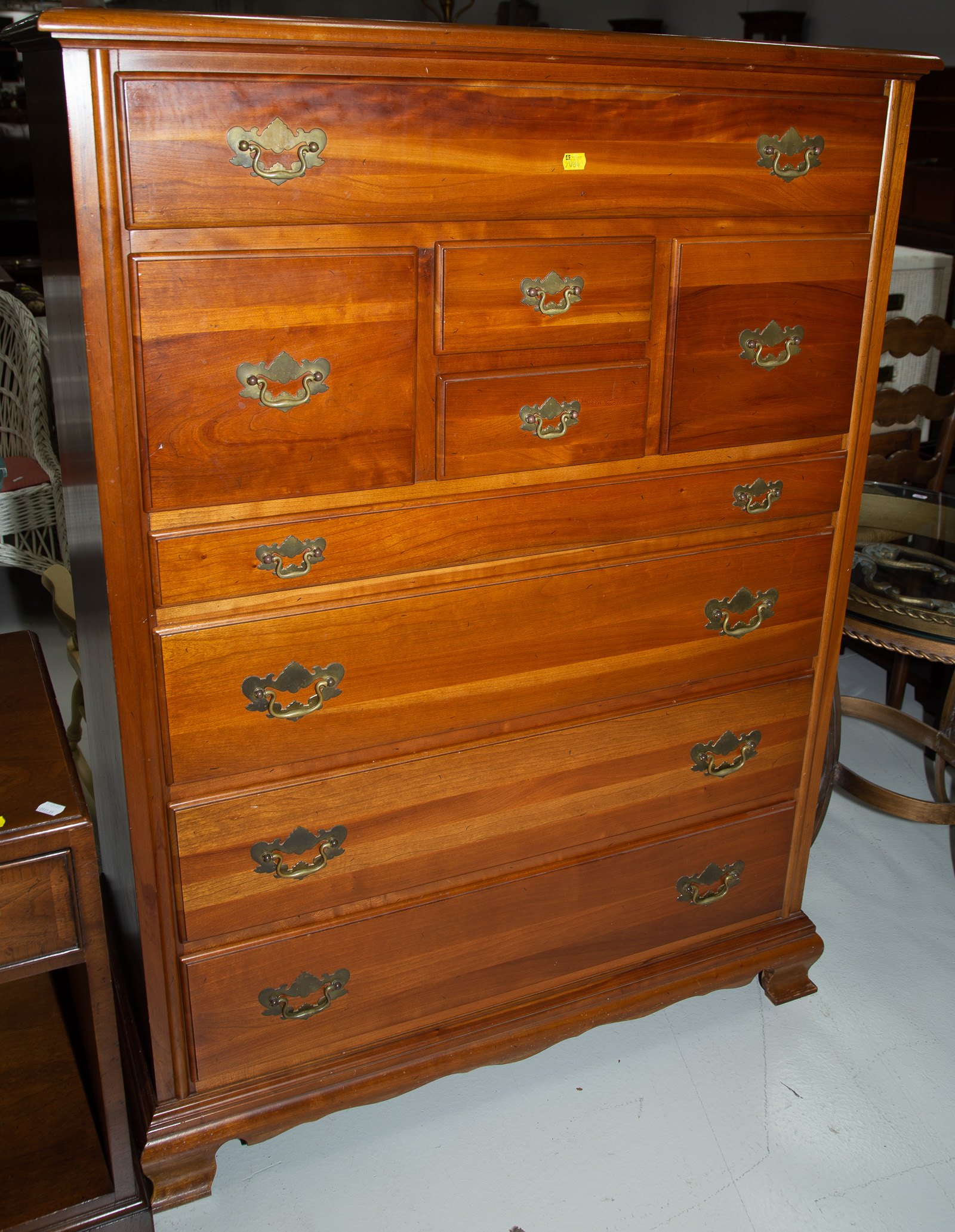 Appraisal: GEORGE TOWN GALLERIES CHERRY TALL CHEST With Henredon nightstand in