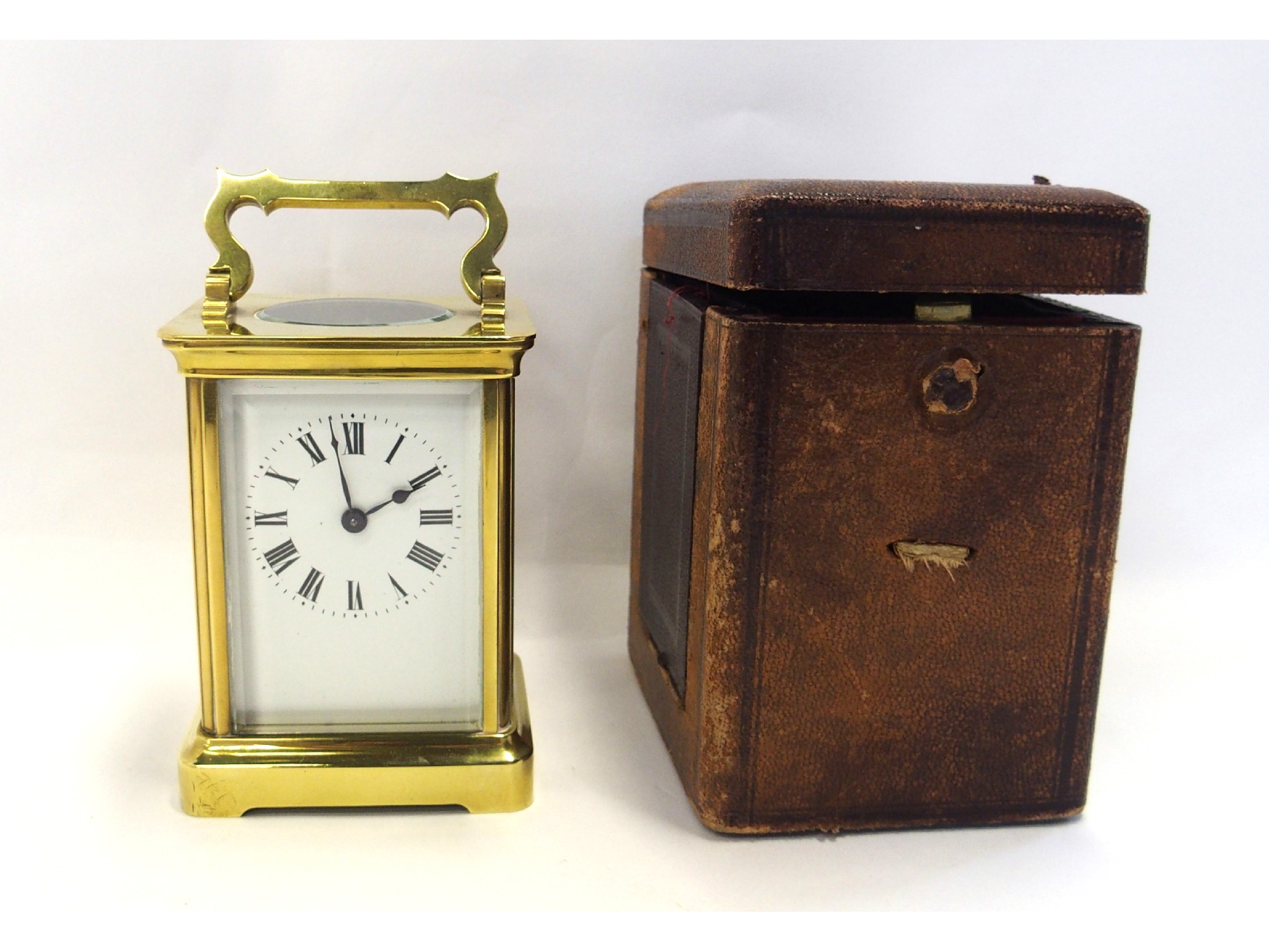 Appraisal: Brass cased carriage clock in travelling case