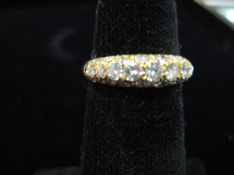 Appraisal: DIAMOND PAVE SET WEDDING RING k yellow gold wedding band