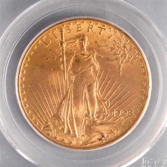 Appraisal: United States St Gaudens gold double eagle no motto MS-