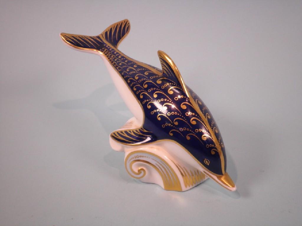 Appraisal: A Royal Crown Derby porcelain figure of a dolphin