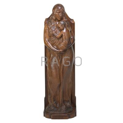 Appraisal: EMIL ROBERT ZETTLER American - Hand-carved wood sculpture of a