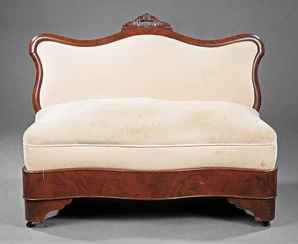 Appraisal: An American Early Victorian Mahogany Settee Slipper Bench c -