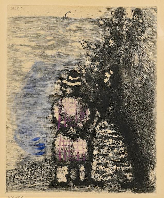 Appraisal: Marc Chagall Colored Etching Marc Chagall French Russian colored etching