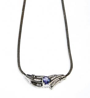 Appraisal: K White Gold Necklace the integral wing form pe K