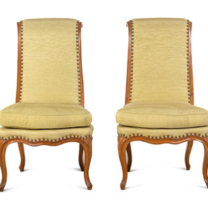 Appraisal: A Pair of Louis XV Carved Beechwood Side Chairs en